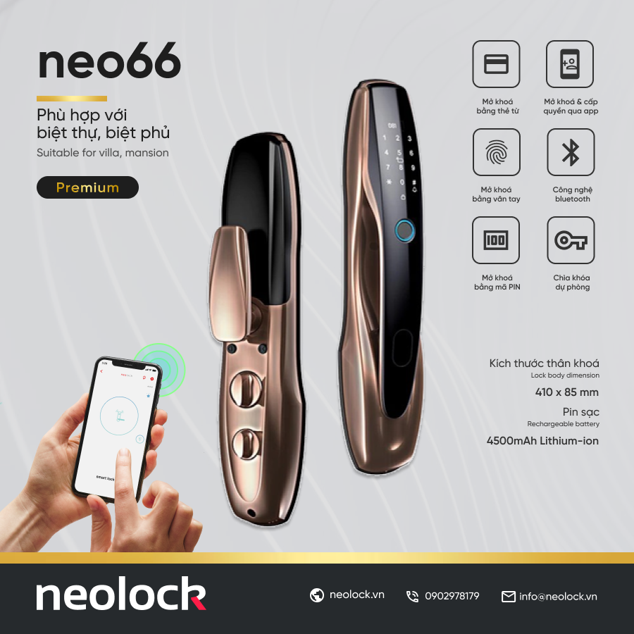  Khóa cửa vân tay cao cấp wifi neo66