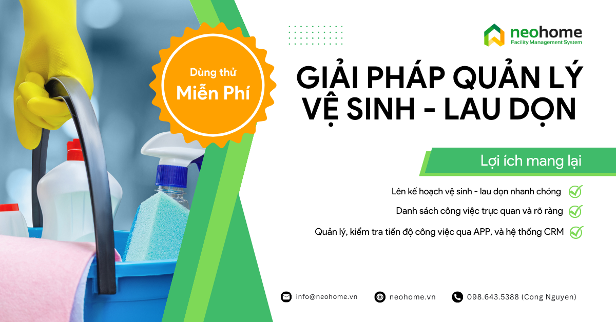 Phần mềm quản lý công việc cho công ty vệ sinh