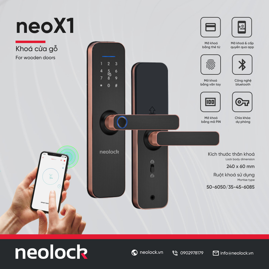  Giải Pháp Khoá Điện Tử Điều Khiển Qua Ứng Dụng NEOLOCK NEOX1